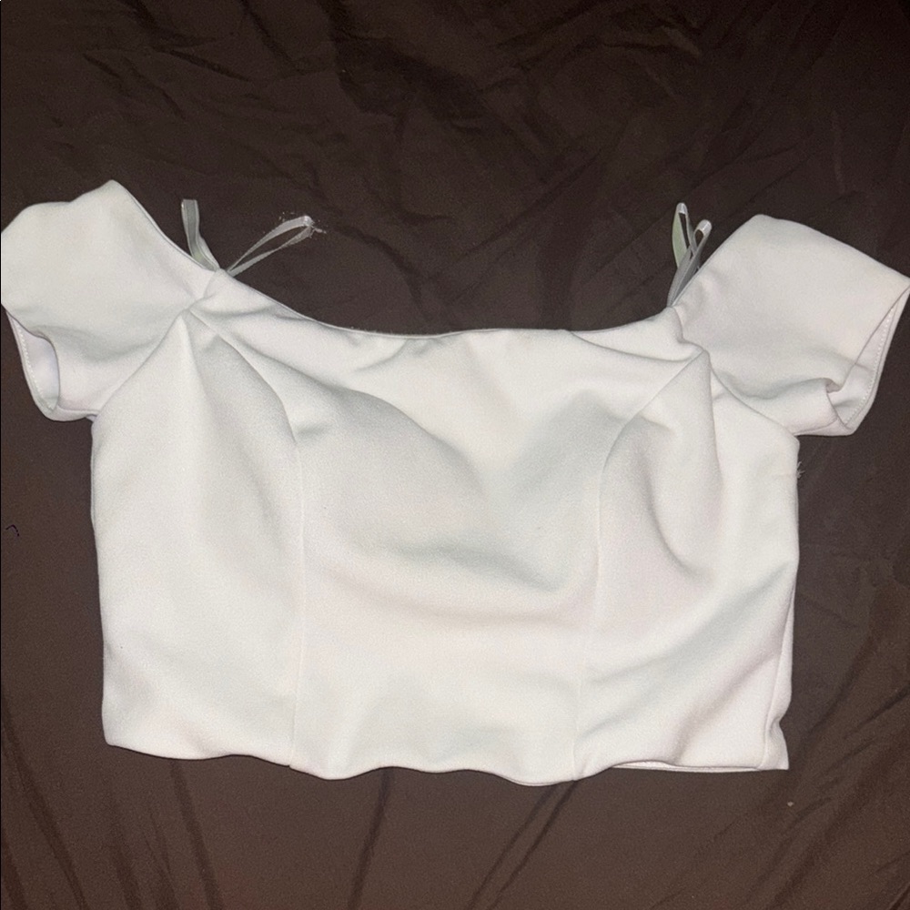 Trixxi White Puff Sleeve Crop Blouse